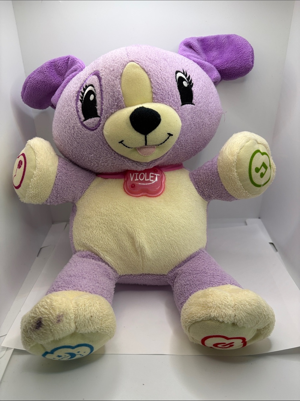Leapfrog Violet Plush Interactive Puppy Toy - Soft Purple and Cream